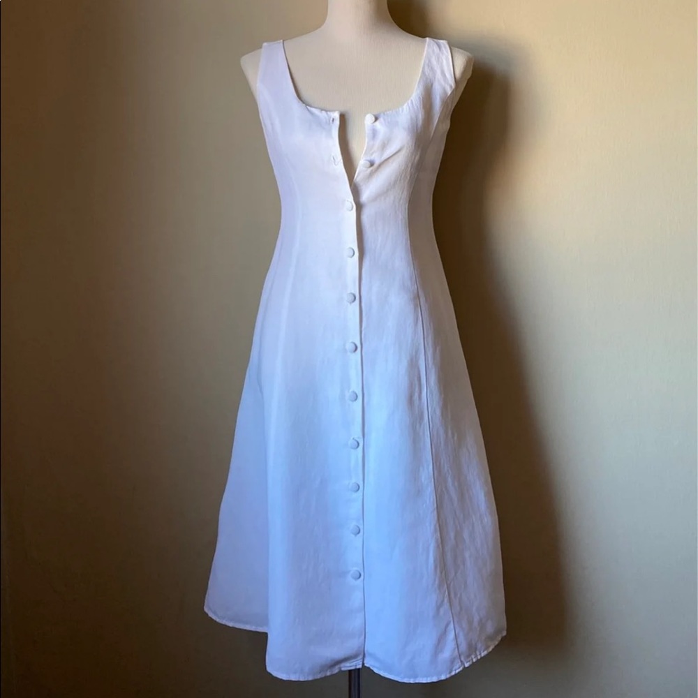 Vintage white button down dress